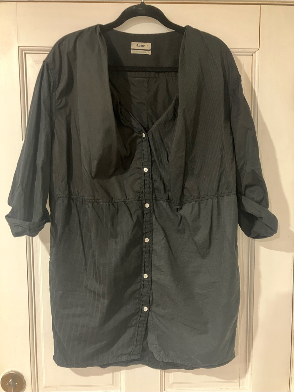 Acne Studios Black Textured Cotton Tunic, size m